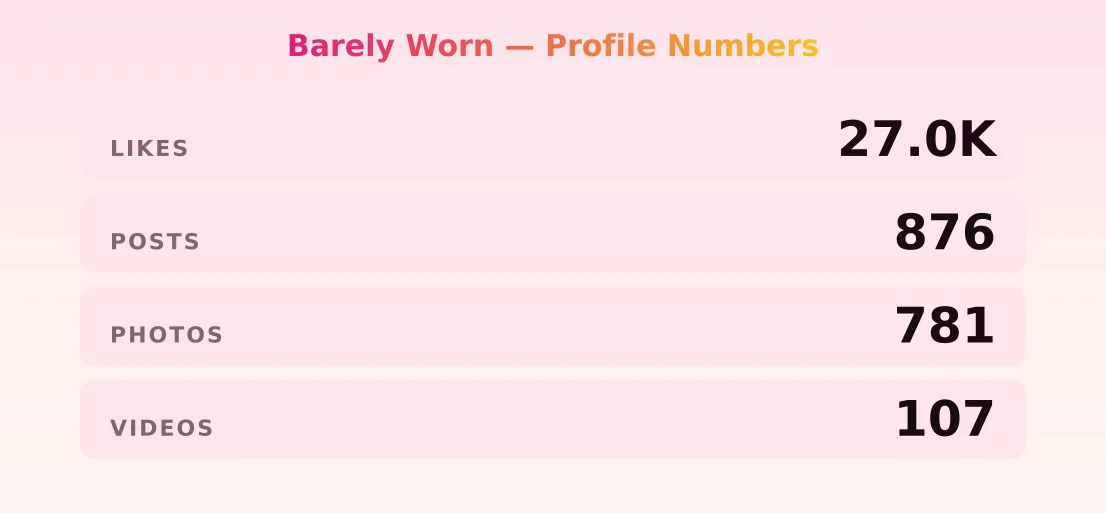 Barely Worn — content metrics