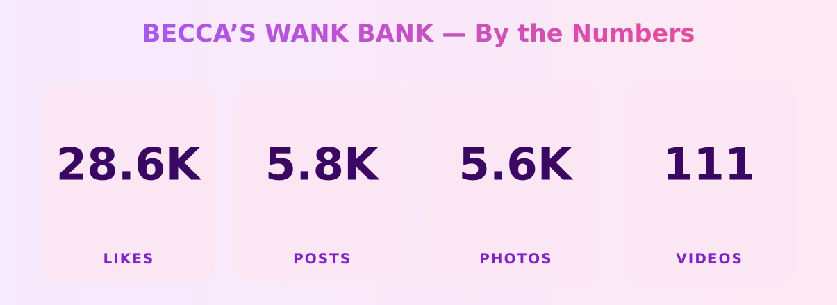 BECCA’S WANK BANK — content metrics