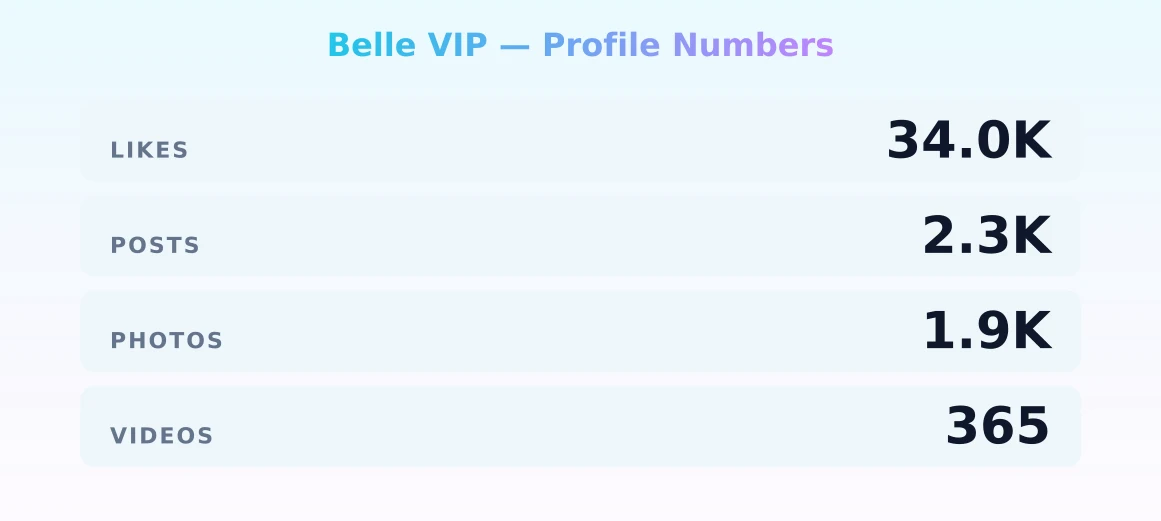 Belle VIP — content metrics