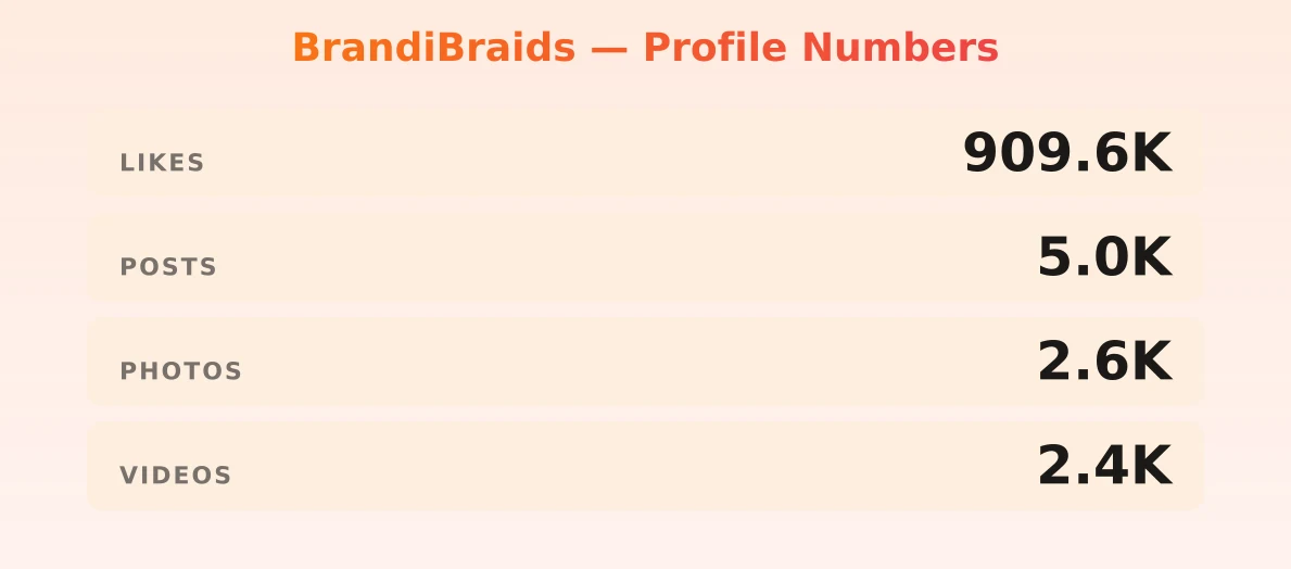 BrandiBraids — content metrics