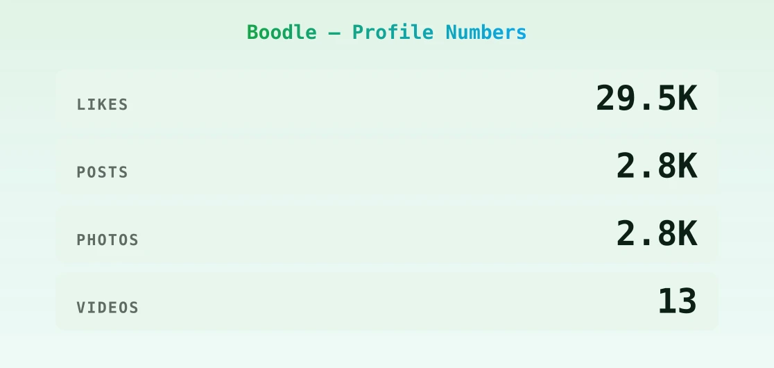 Boodle — content metrics