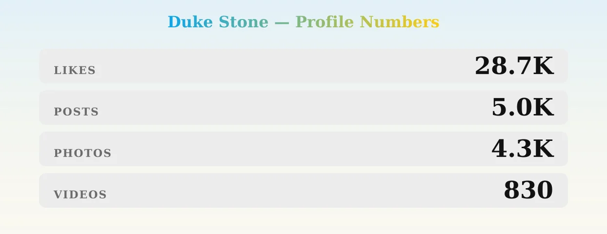 Duke Stone — content metrics