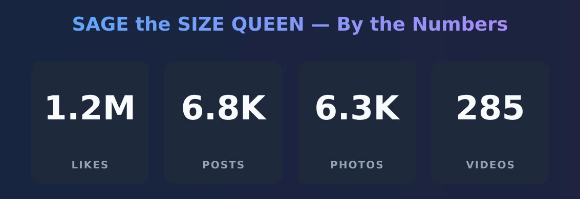 SAGE the SIZE QUEEN — content metrics