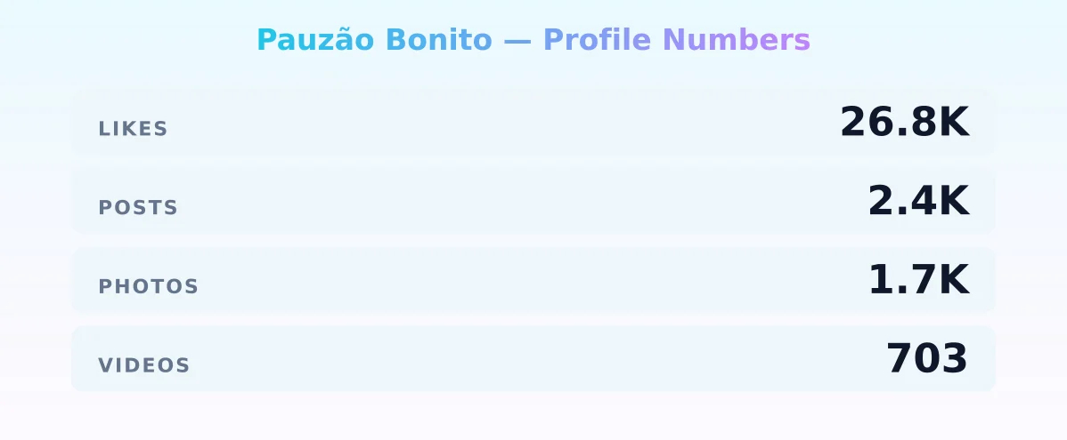 Pauzão Bonito — content metrics