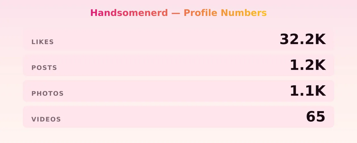 Handsomenerd — content metrics