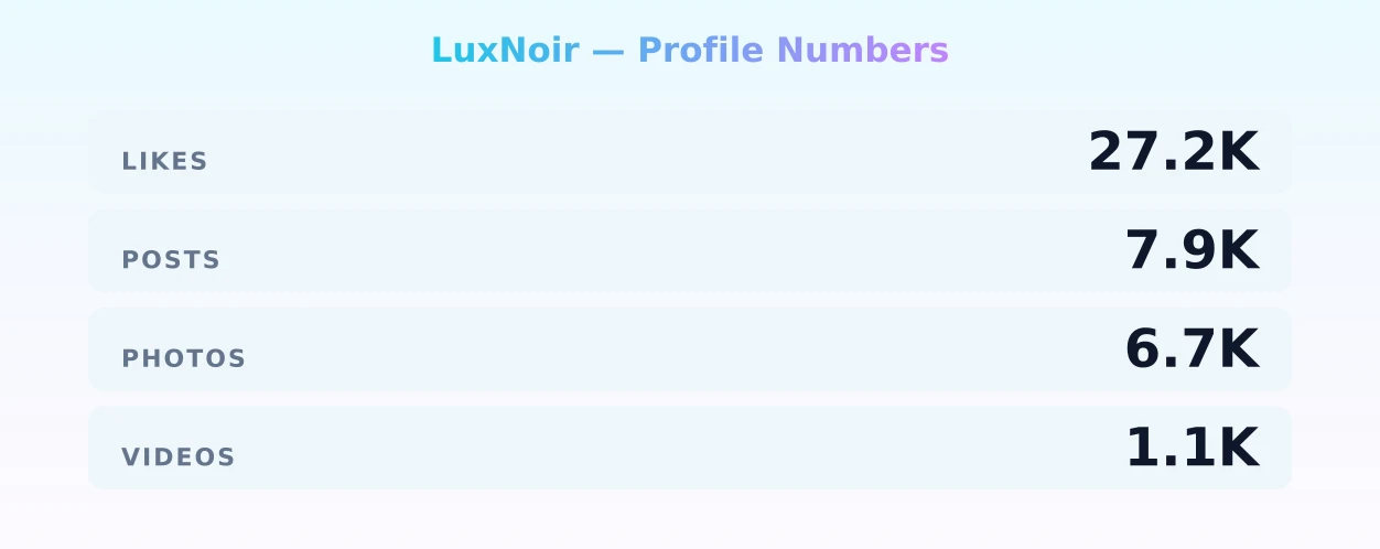 LuxNoir — content metrics