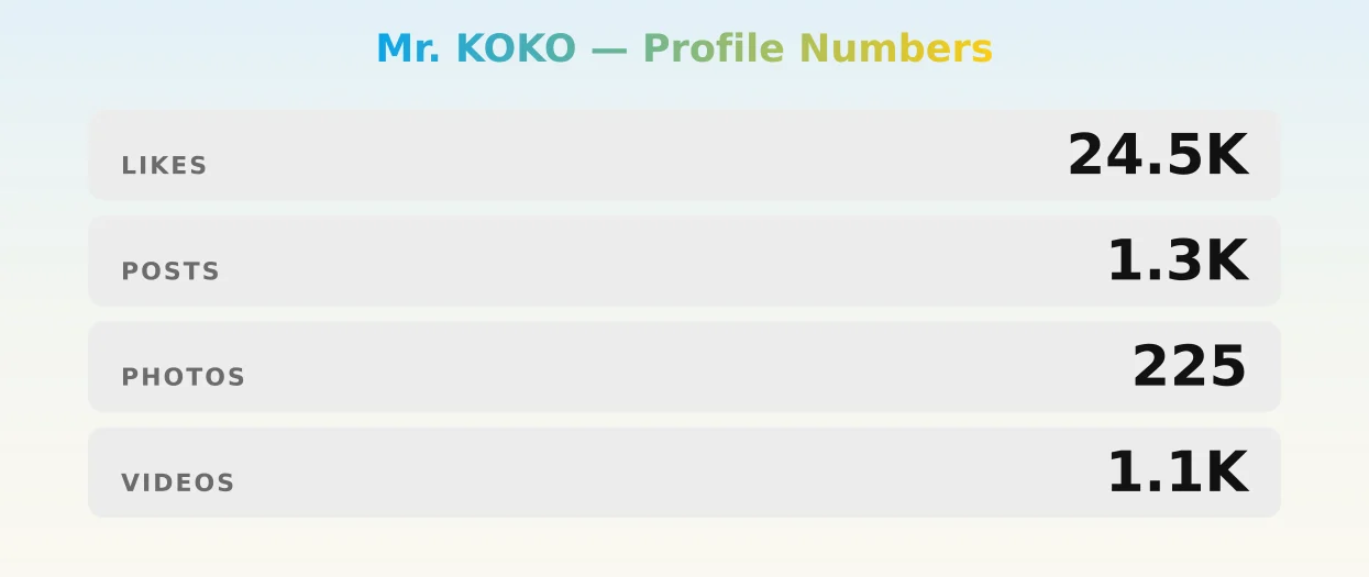 Mr. KOKO — content metrics