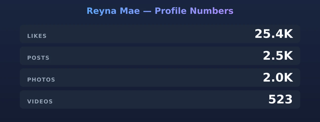 Reyna Mae — content metrics