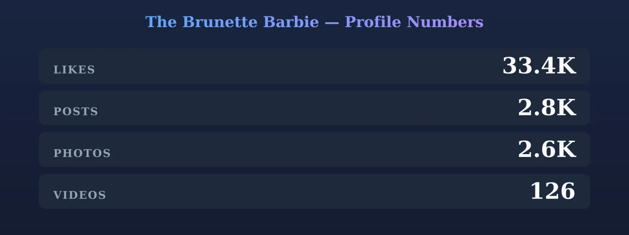 The Brunette Barbie — content metrics