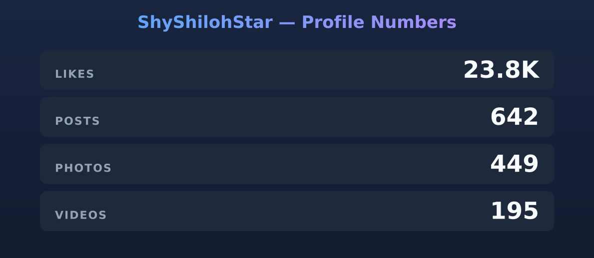 ShyShilohStar — content metrics