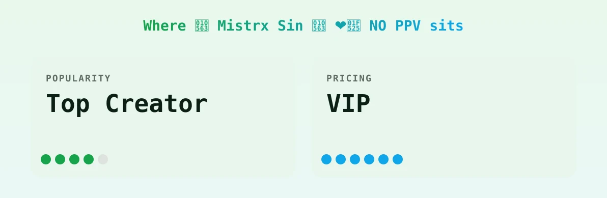 𐕣 Mistrx Sin 𐕣 ❤️🔥 NO PPV — popularity and pricing tiers