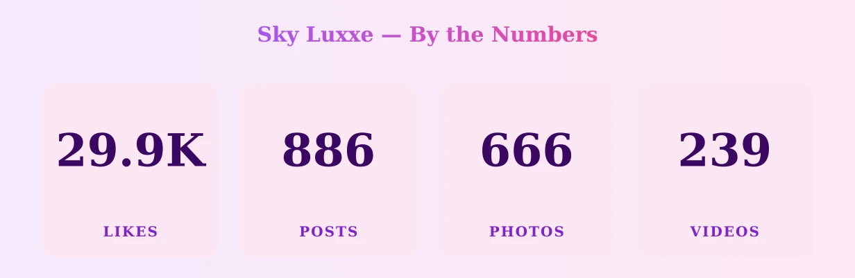 Sky Luxxe — content metrics