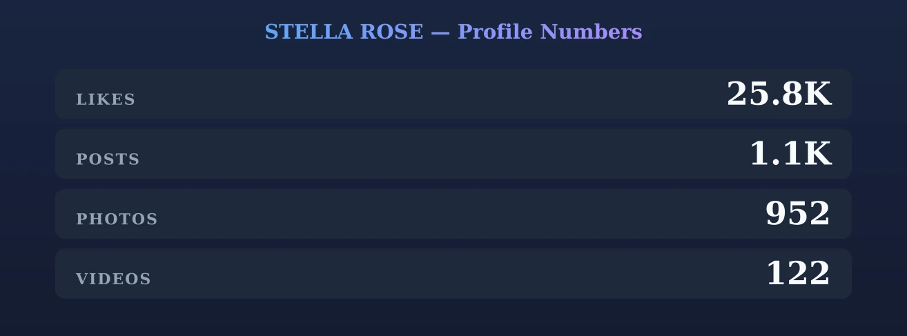 STELLA ROSE — content metrics