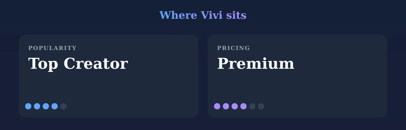 Vivi — popularity and pricing tiers