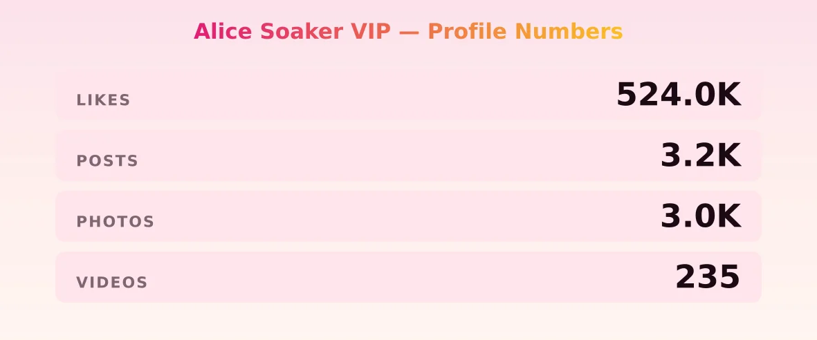 Alice Soaker VIP — content metrics